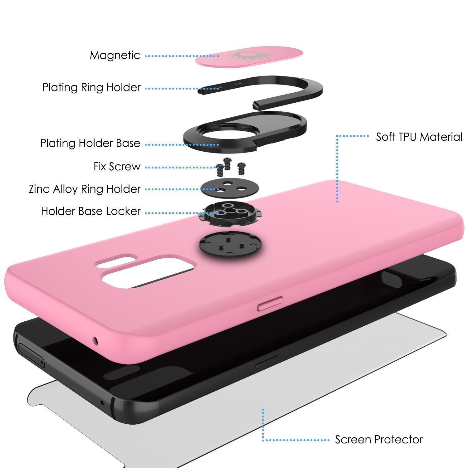 Galaxy S9 PLUS Magnetix Protective Screen Protector Cover [Pink]