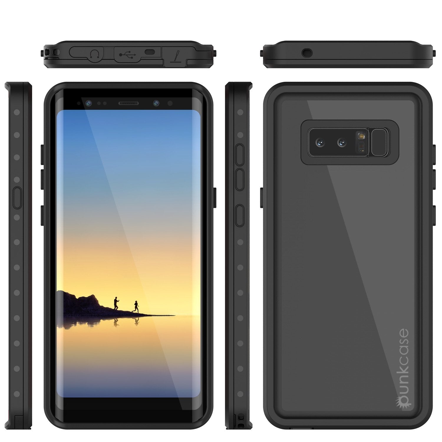 Galaxy Note 8 Punkcase Waterproof IP68 Shock/Snow Proof Case [Black]