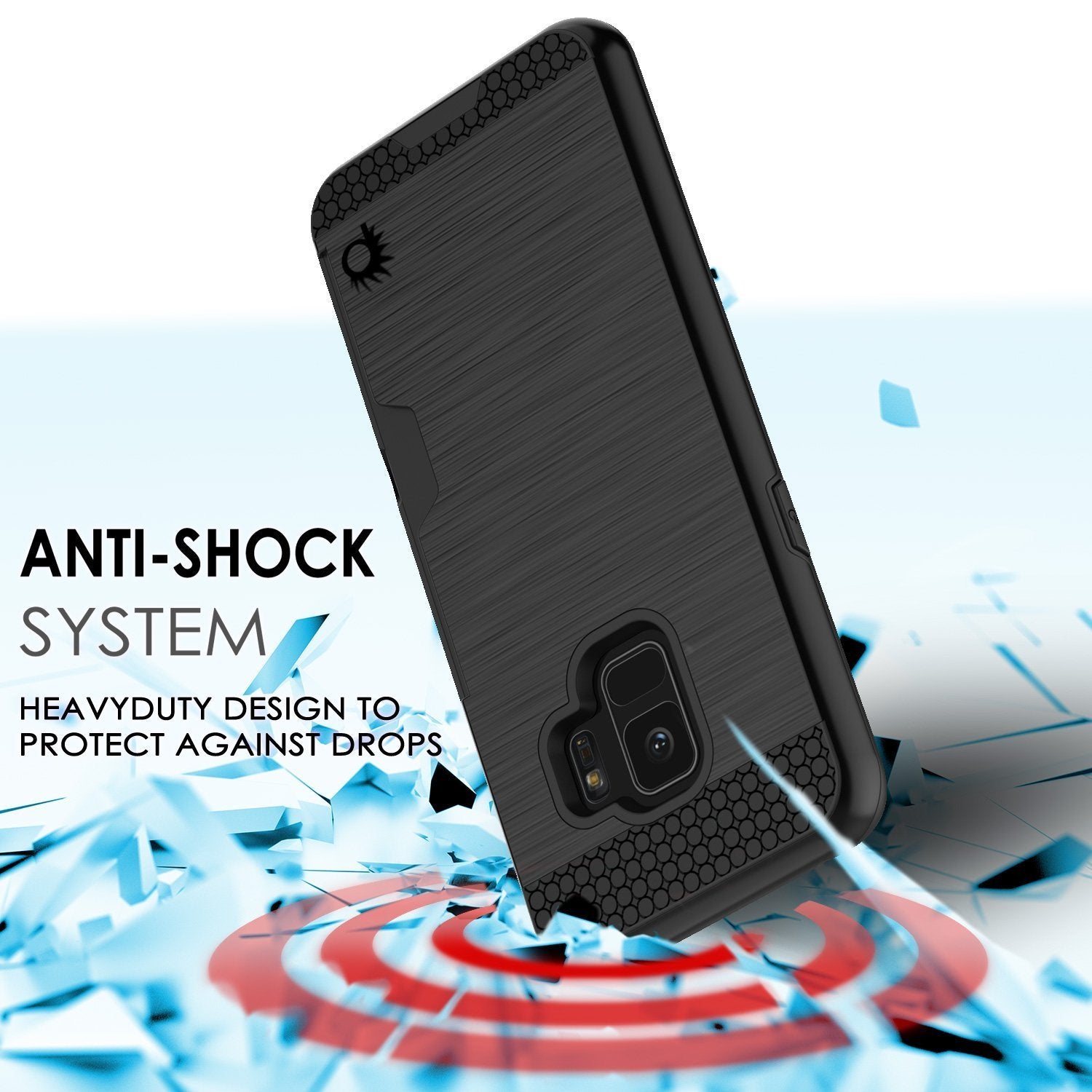 Galaxy S9 Dual-Layer, Anti-Shock, SLOT Series Slim-Fit Case [Black]