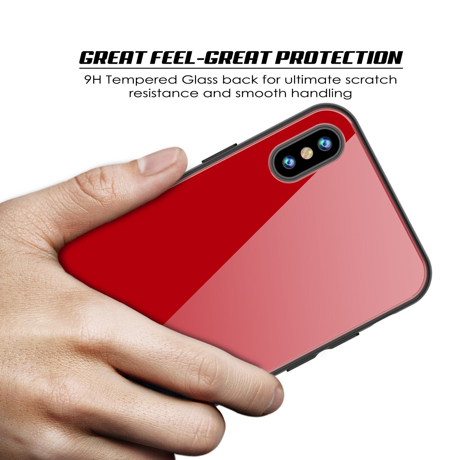 iPhone 8 Case, Punkcase GlassShield Ultra Thin Protective (Red)