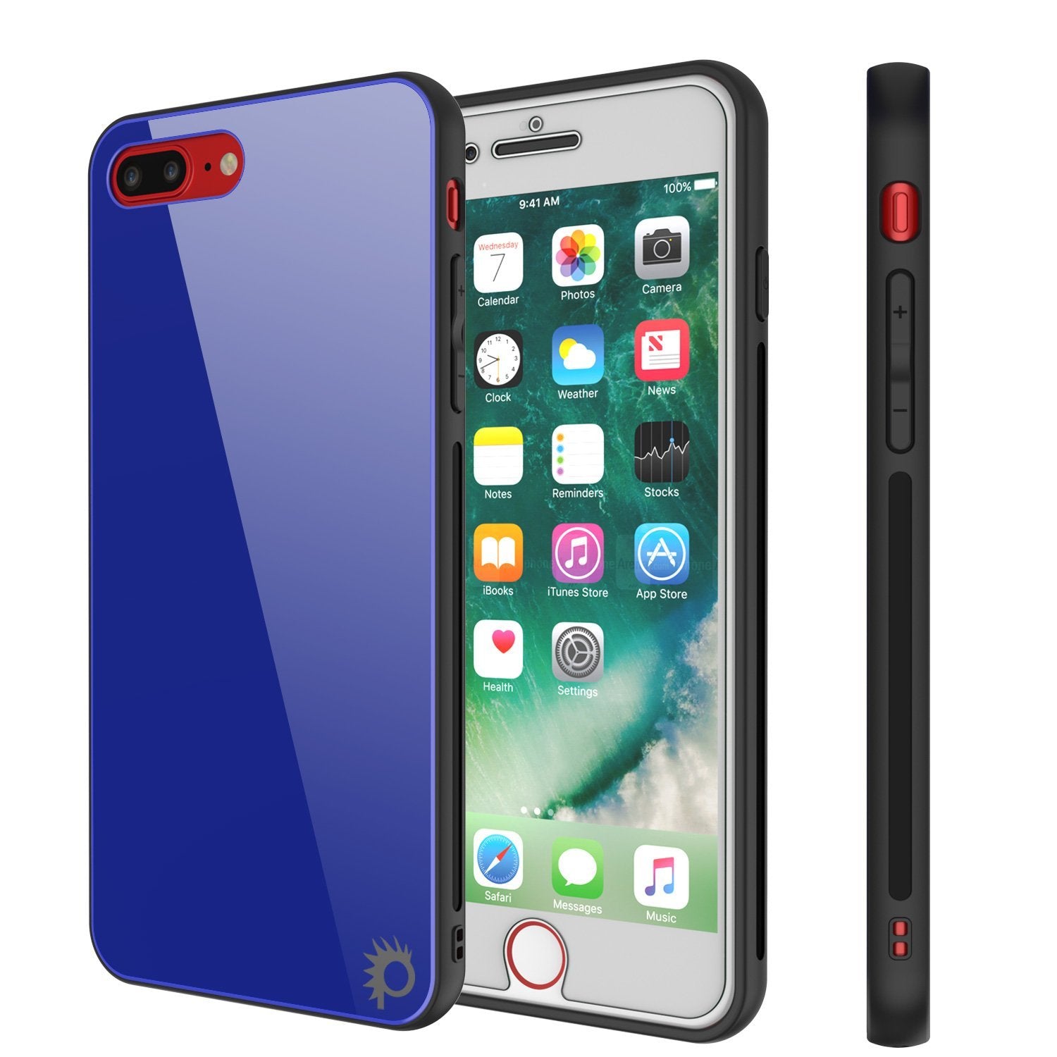 iPhone 8 PLUS Case, Punkcase GlassShield Ultra Thin (Blue)