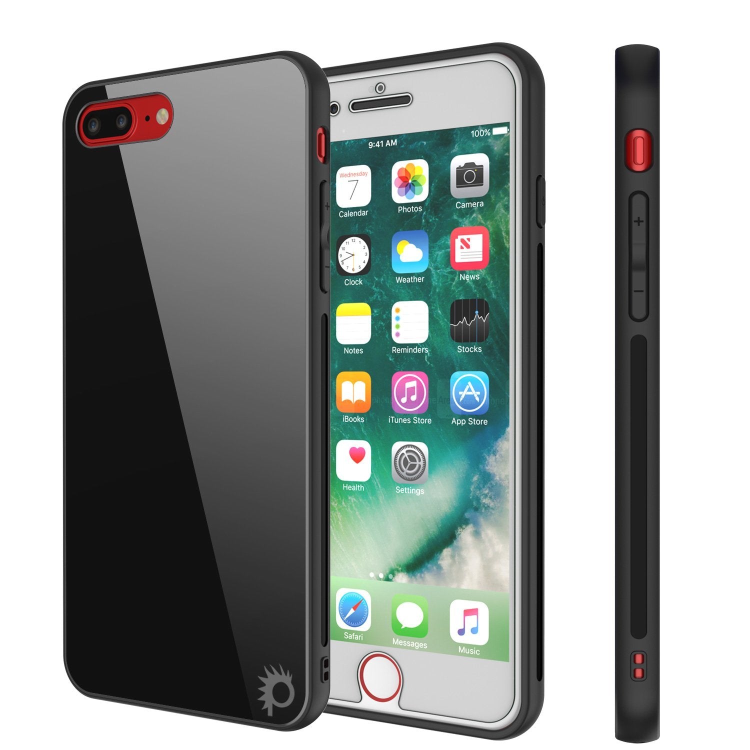iPhone 8 PLUS Case, Punkcase GlassShield Ultra Thin (Black)