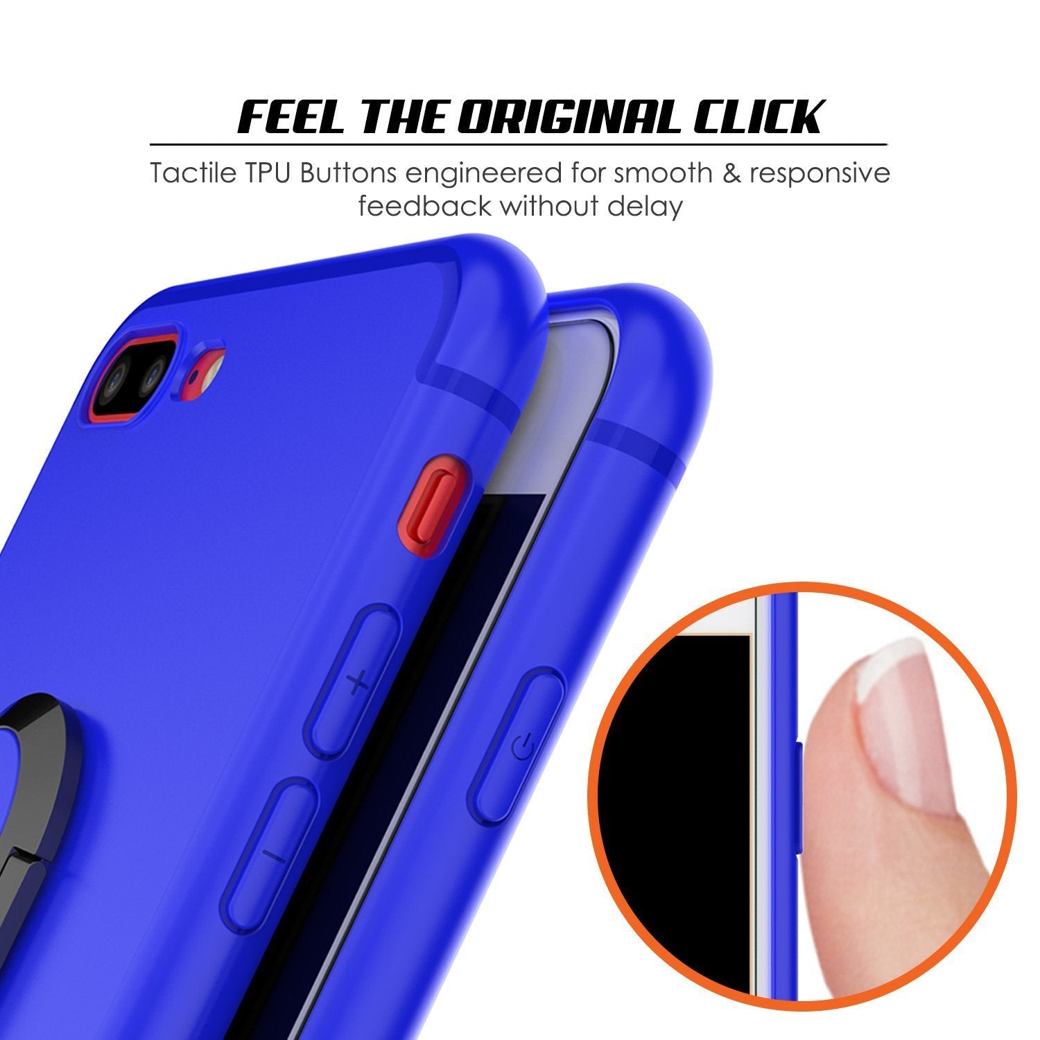 iPhone 8 PLUS Case, Punkcase Magnetix Protective TPU Cover W/ Kickstand, Tempered Glass Screen Protector [Blue]