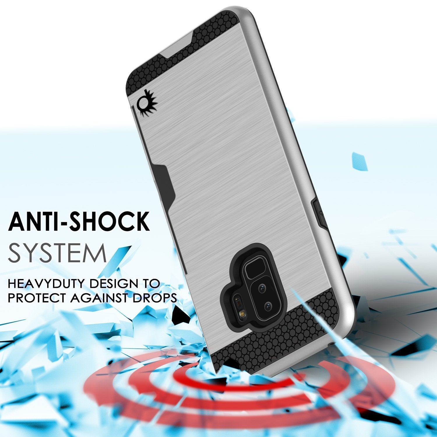 Galaxy S9 Plus Dual-Layer, Anti-Shock, SLOT Series Case [Silver]