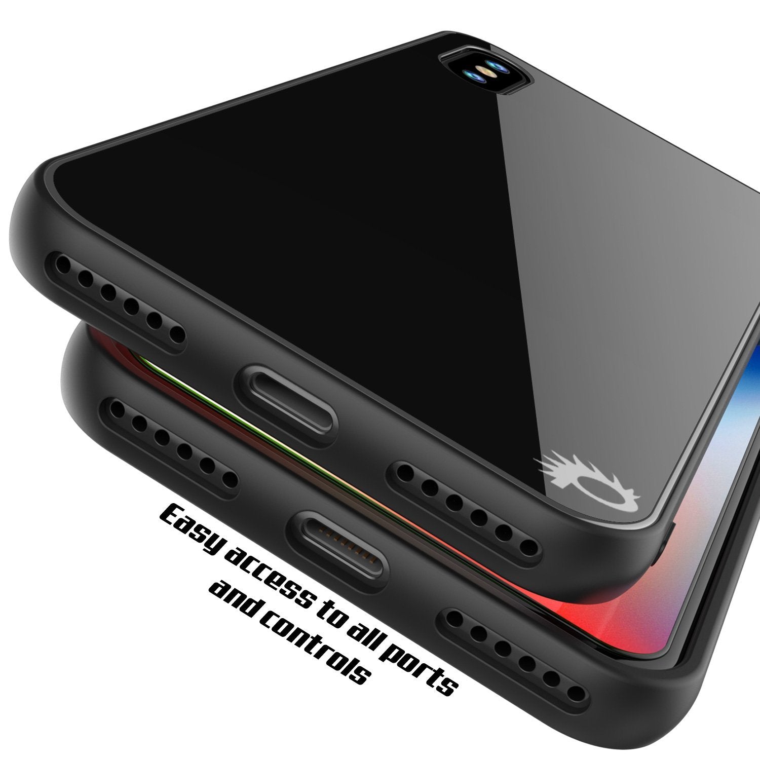 iPhone 8 Case, Punkcase GlassShield Ultra Thin Protective (Black)
