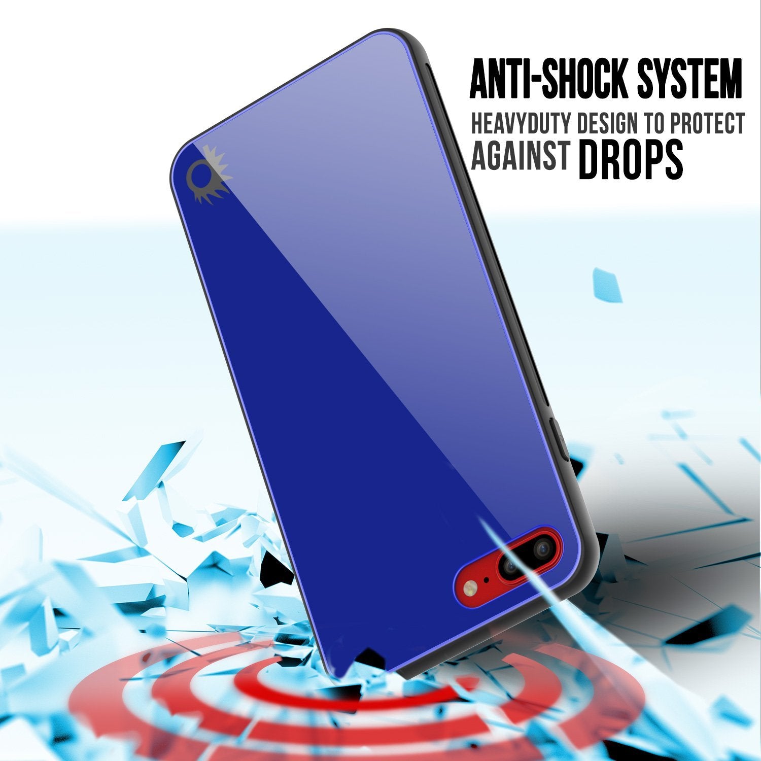 iPhone 8 PLUS Case, Punkcase GlassShield Ultra Thin (Blue)