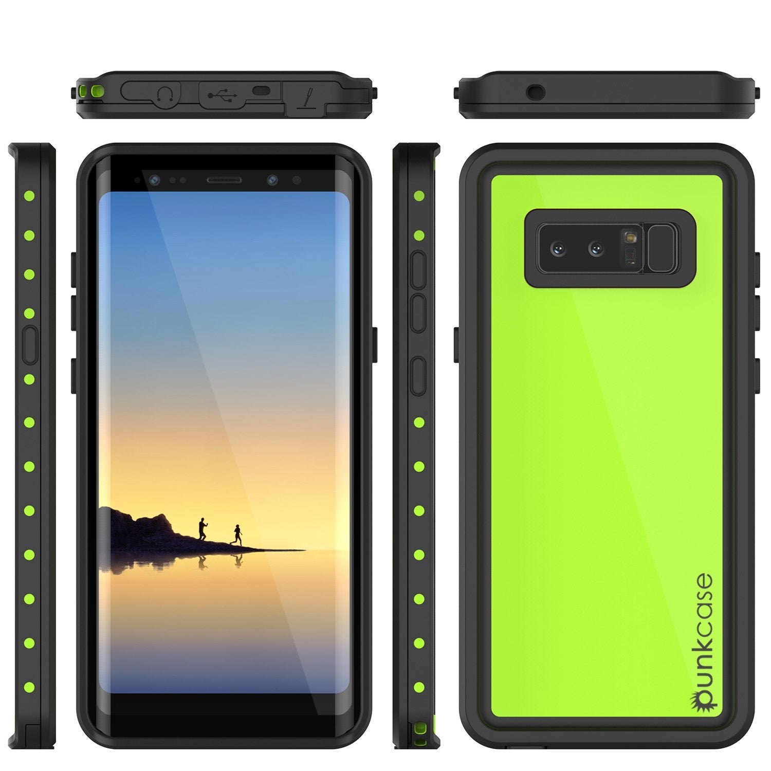 Galaxy Note 8 Punkcase Waterproof Shock/Snow Proof Case [Light Green]
