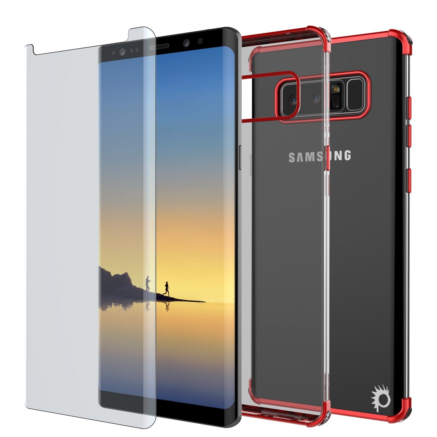 Galaxy Note 8 Punkcase Slim-Fit Case W/ Screen Protector Cover [Red]