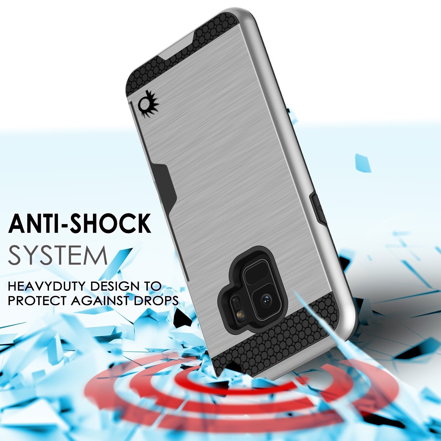 Galaxy S9 Dual-Layer, Anti-Shock, SLOT Series Slim-Fit Case [Silver]