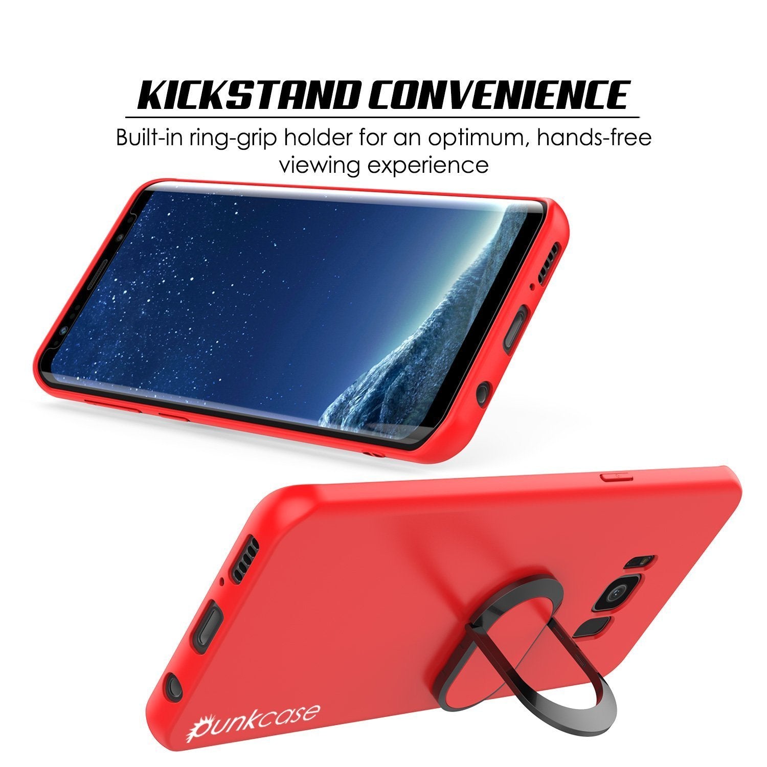 Galaxy S8 PLUS, Punkcase Magnetix Screen Protector Slim Case [Red]