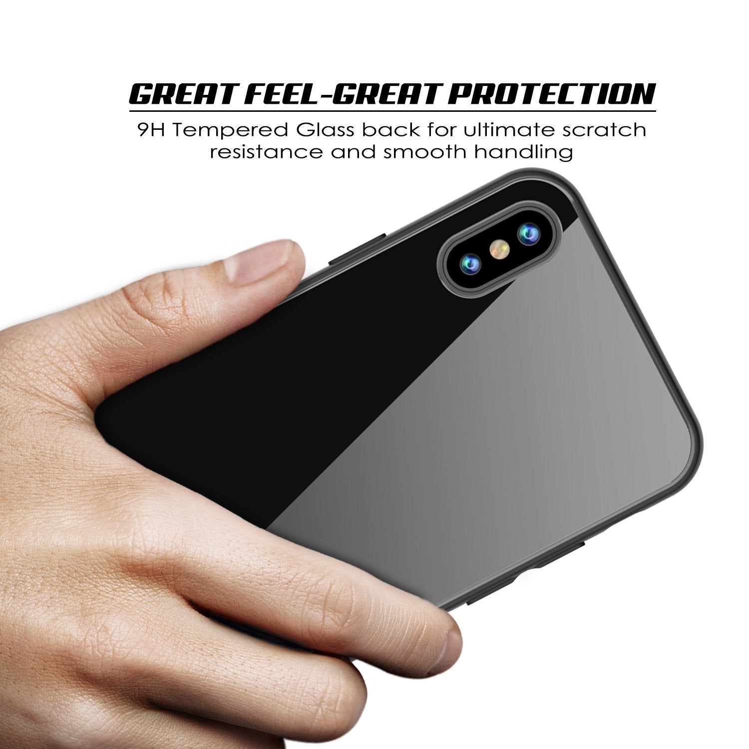 iPhone 8 Case, Punkcase GlassShield Ultra Thin Protective (Black)