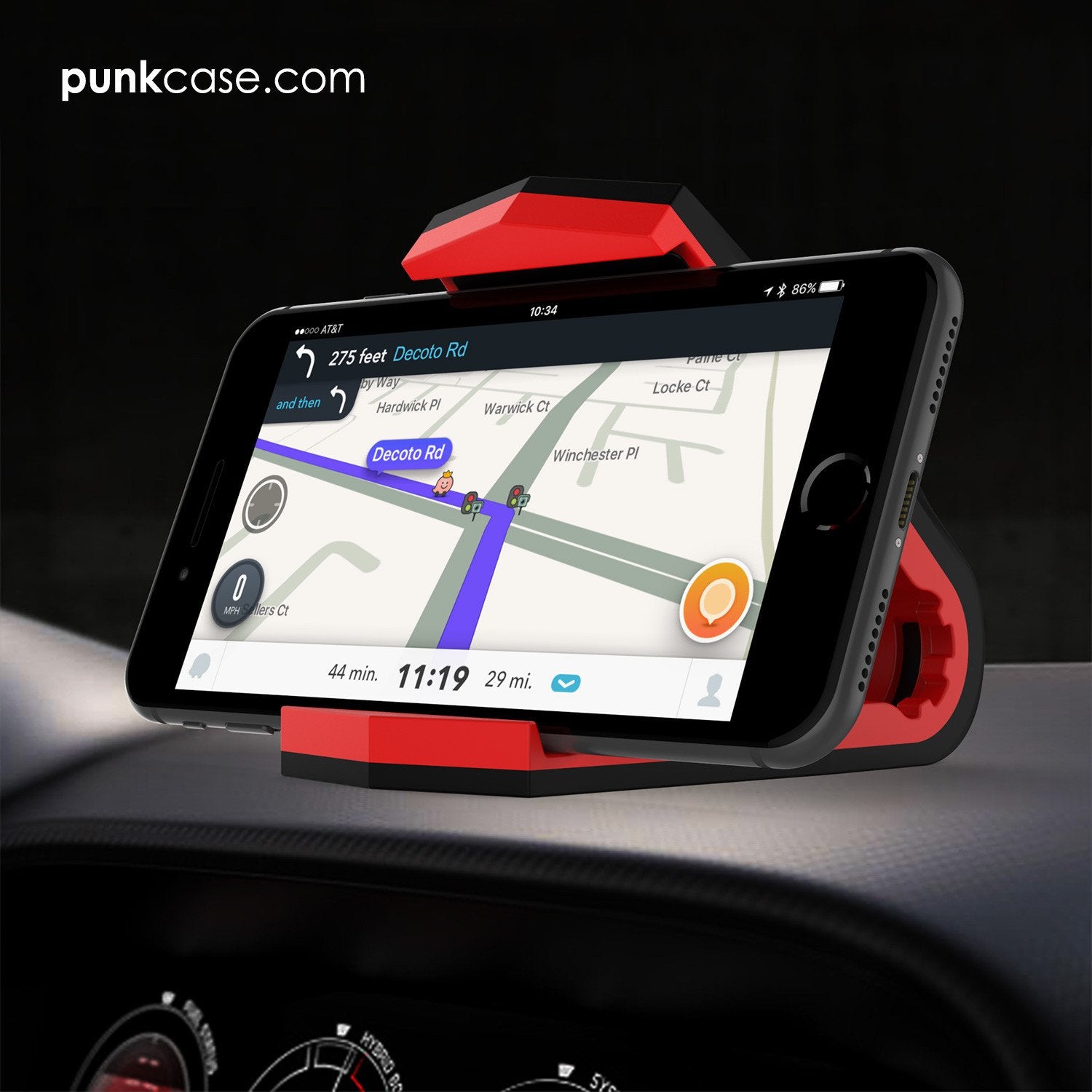 Viper Car Phone Holder Red, Universal Dashboard Mount for all Smartphones