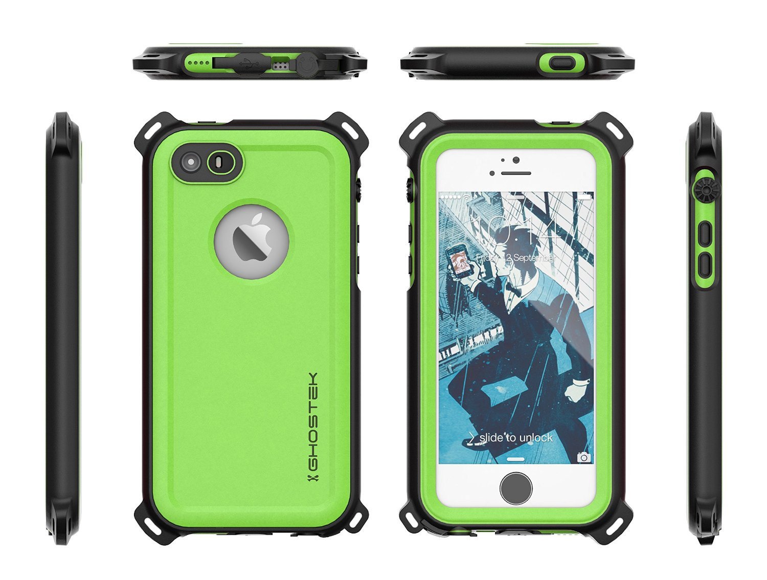 iPhone SE/5S/5 Waterproof Case, Ghostek® Nautical Green Series| Underwater | Aluminum Frame