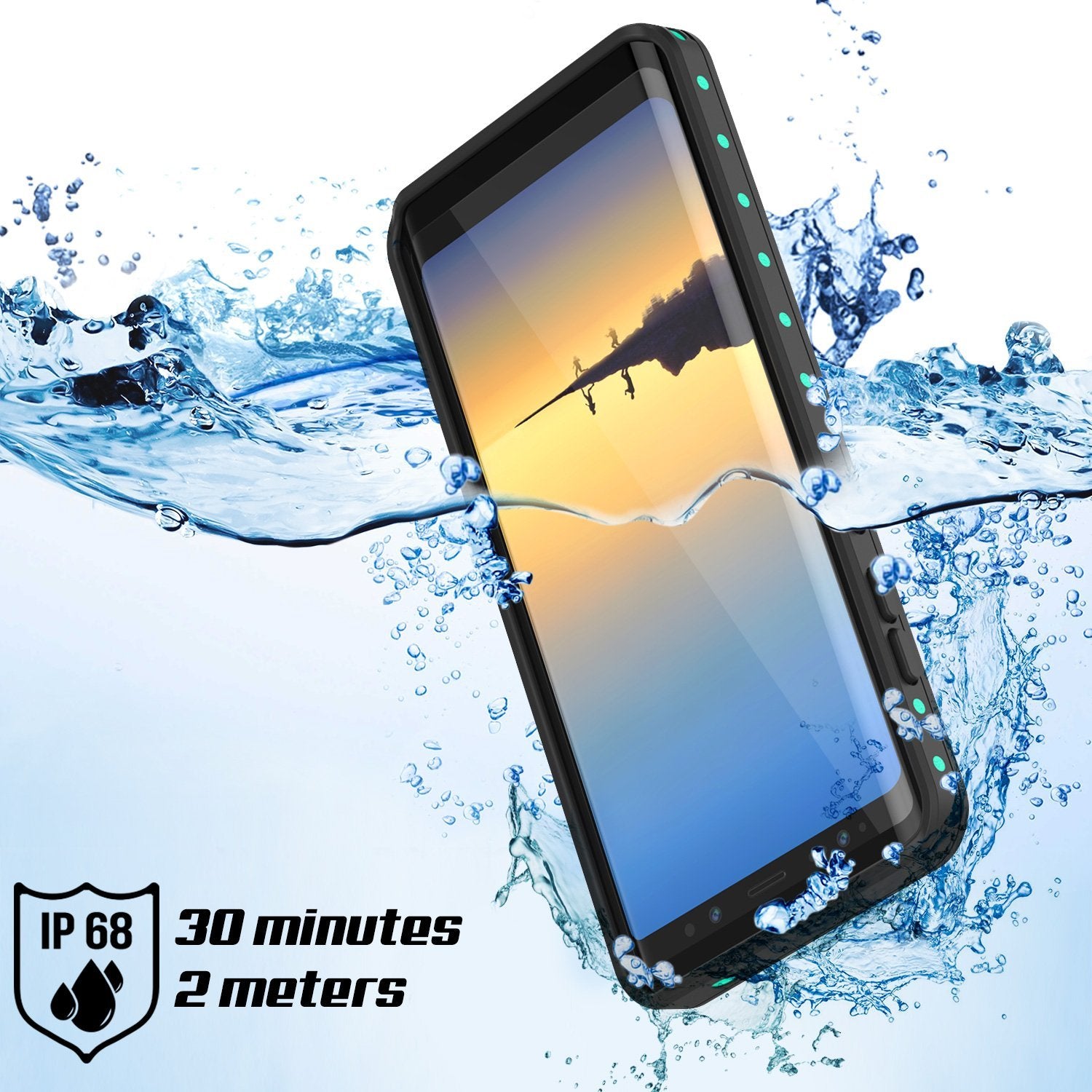 Galaxy Note 8 Punkcase Waterproof IP68 Shock/Snow Proof Case [Teal]