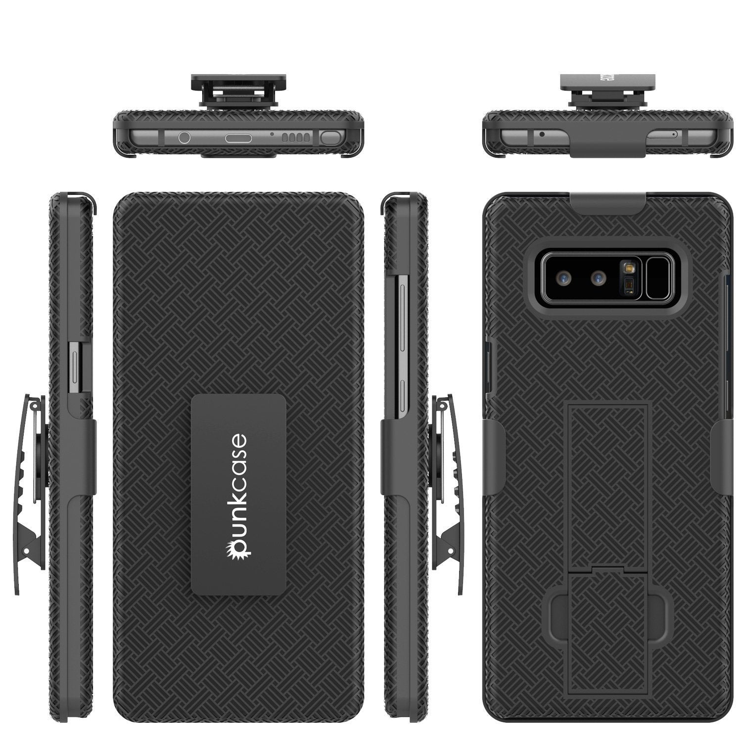 Galaxy Note 8 Case | Dual Layer Hybrid Glass Screen Protector [Black]
