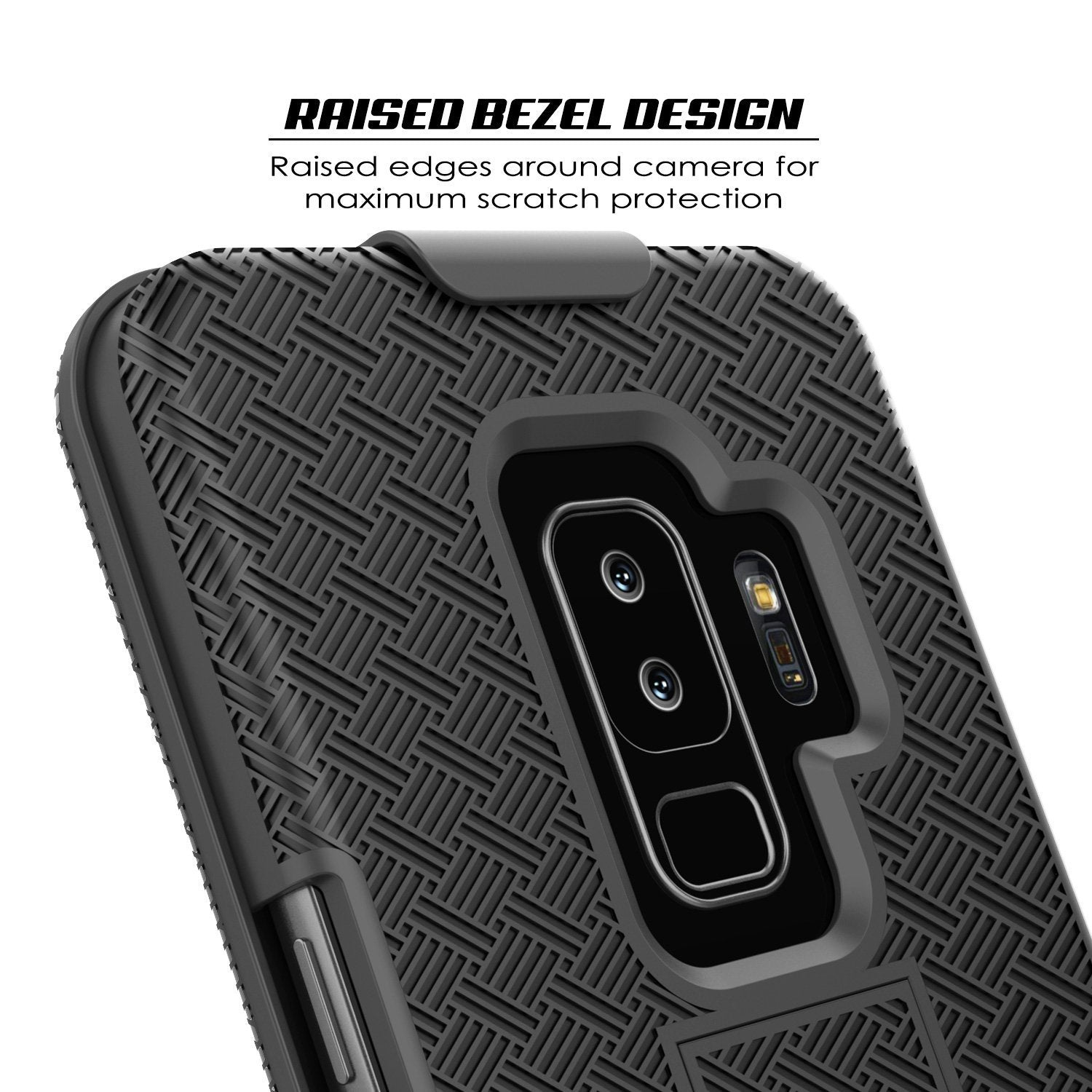 Galaxy S9 PLUS Case | Holster Belt Clip Screen Protector cover [Black]