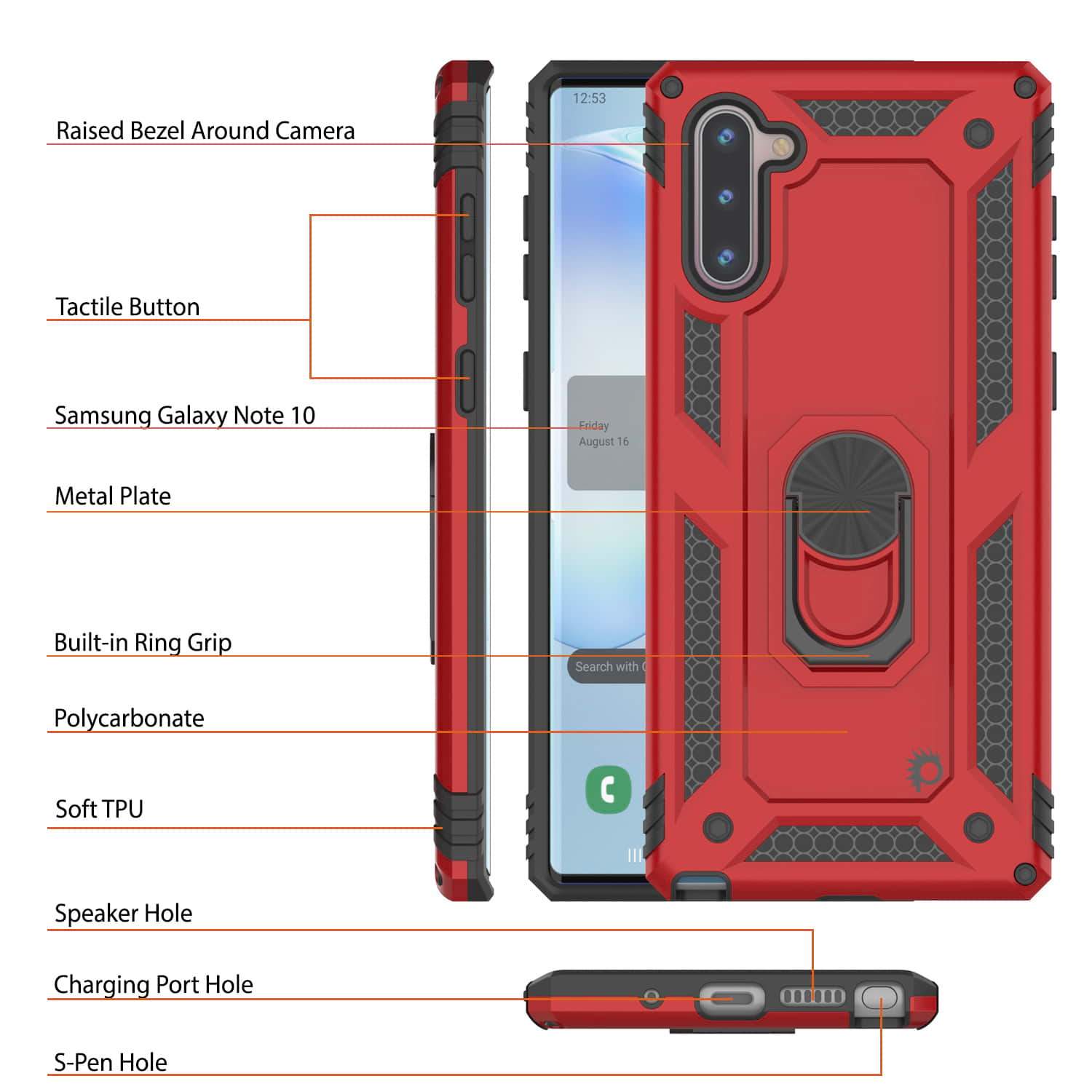 Galaxy Note 10 Punkcase Armor Military Case Red