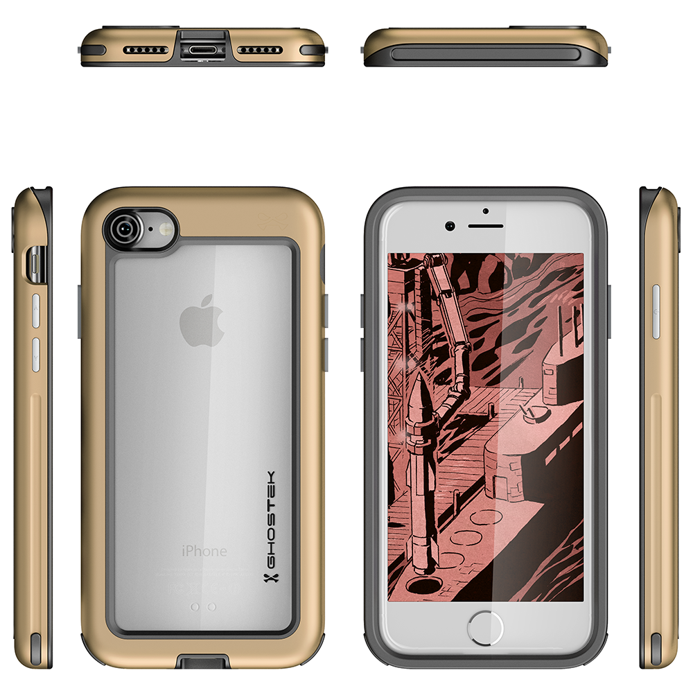 iPhone 8 Waterproof Case, Ghostek® Atomic Series Swimming [Gold]