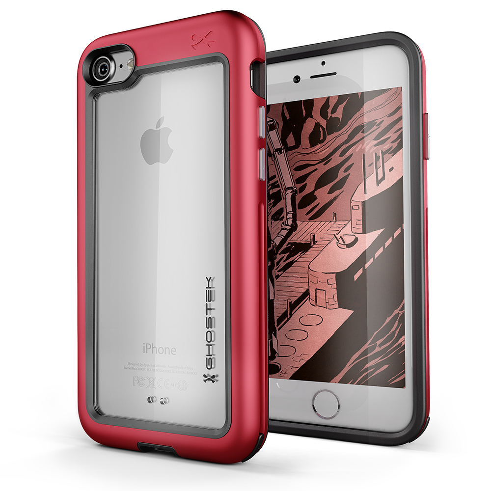 iPhone 8 Waterproof Case, Ghostek® Atomic Series Swimming [RED]