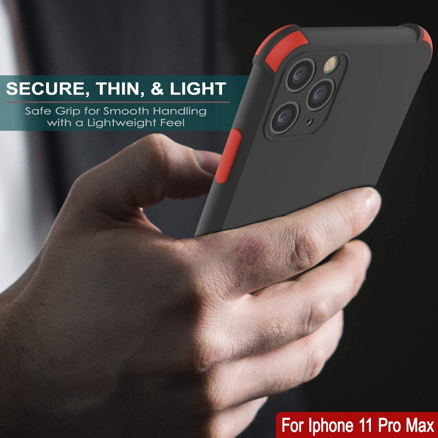 Punkcase Protective & Lightweight TPU Case [Sunshine Series] for iPhone 11 Pro Max [Black]