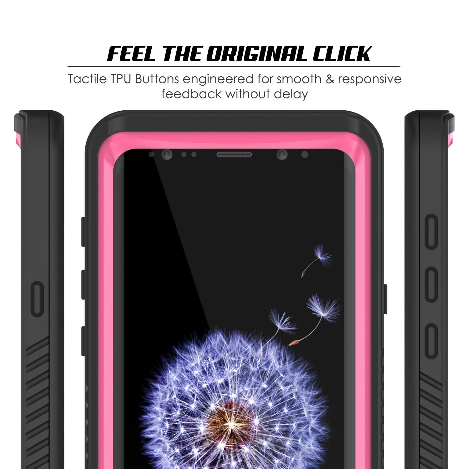 Galaxy S9 Water/Shock/Dirt proof Screen Protector Built Case [Pink]