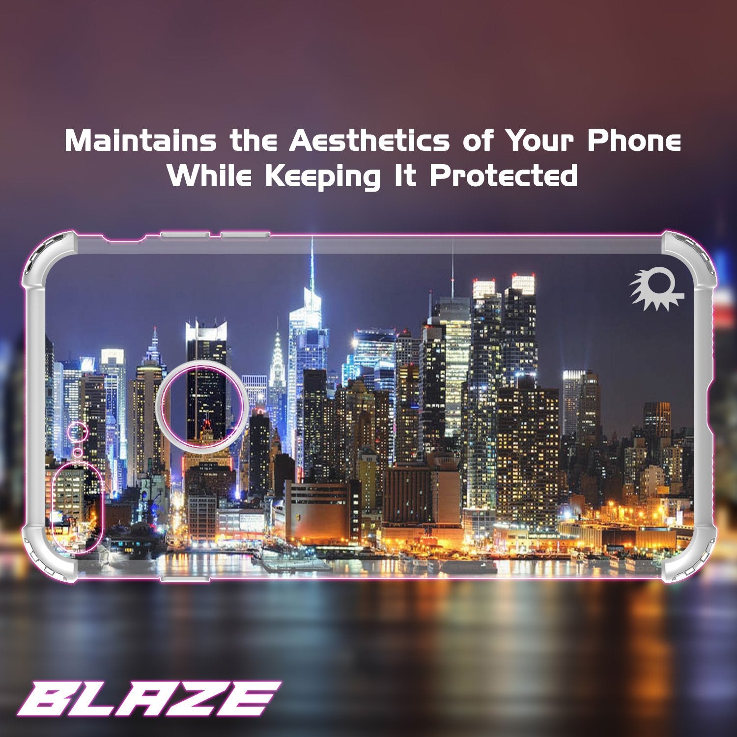 iPhone 8 PLUS Case, Punkcase BLAZE SERIES Protective Cover [Silver]