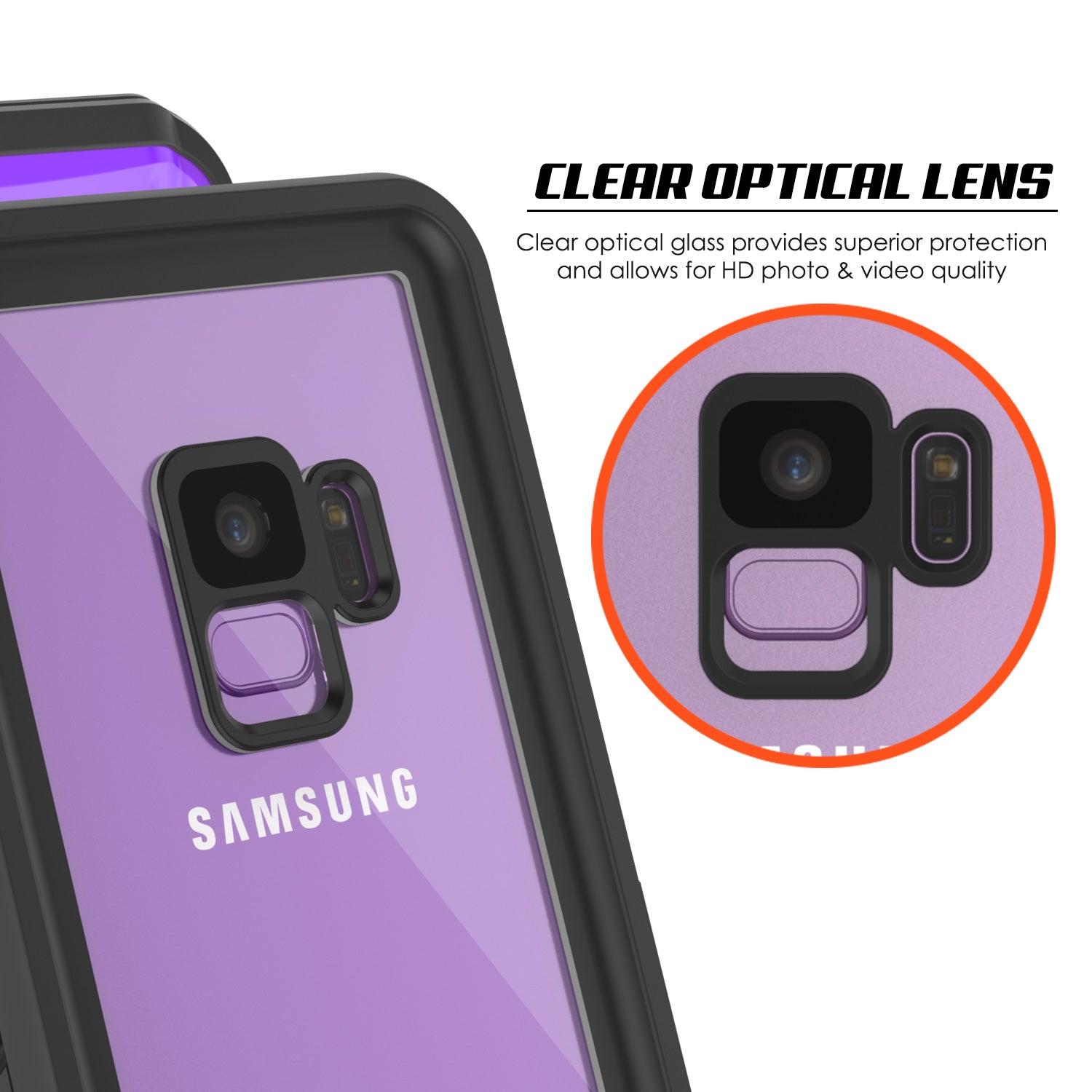 Galaxy S9 Plus Water/Shockproof Slim Screen Protector Case [Purple]