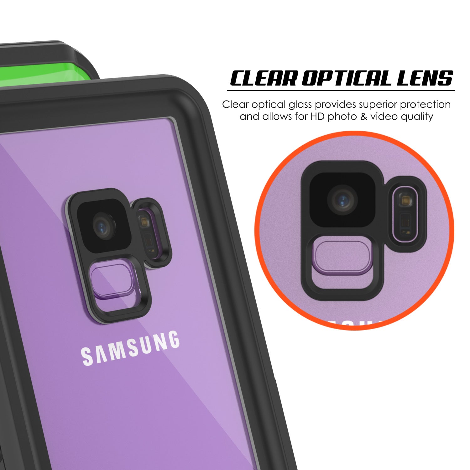 Galaxy S9 Plus Water/Shockproof Screen Protector Case [Light Green]