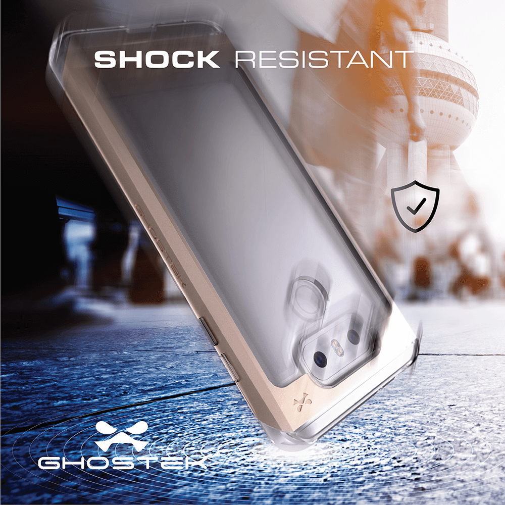 LG G6 Case, Ghostek® 2.0 Silver Series w/ Explosion-Proof Screen Protector | Aluminum Frame