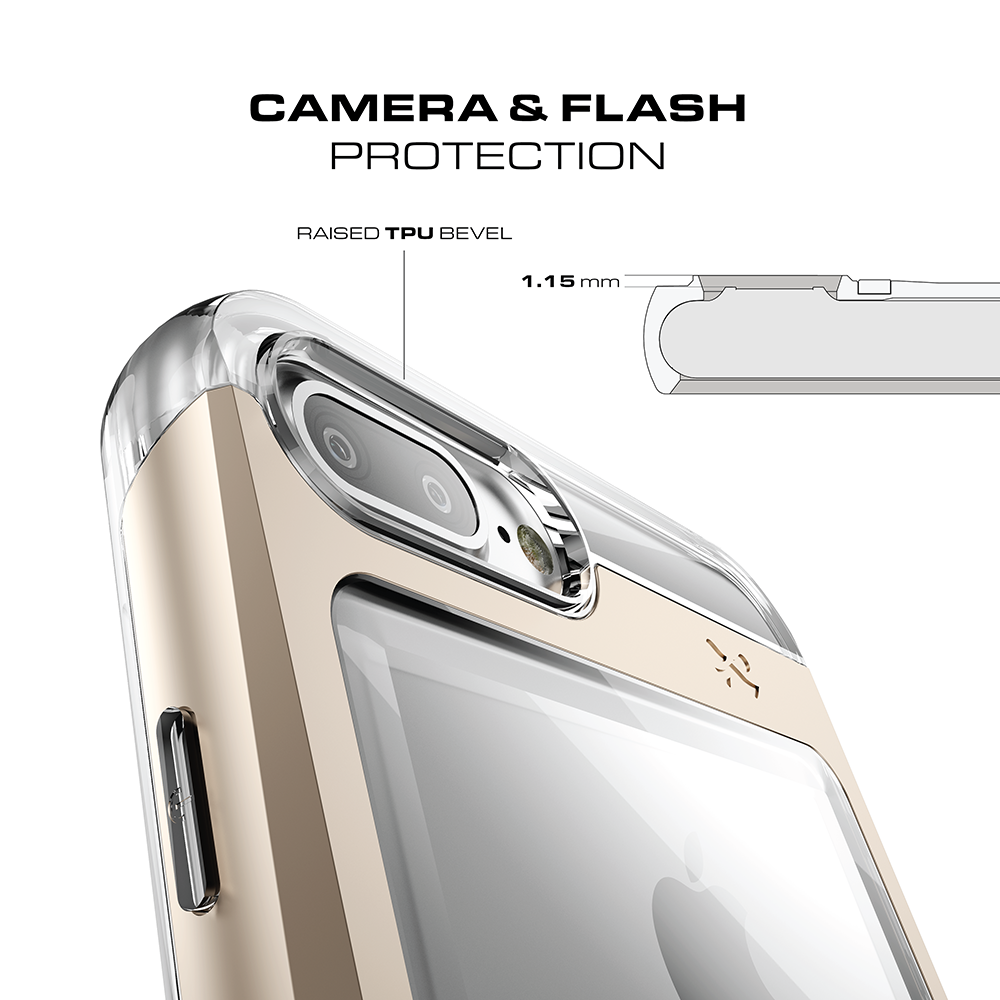 iPhone 8+ Plus Case, Ghostek® Cloak 2.0 Black w/ ExplosionProof Screen Protector | Aluminum Frame