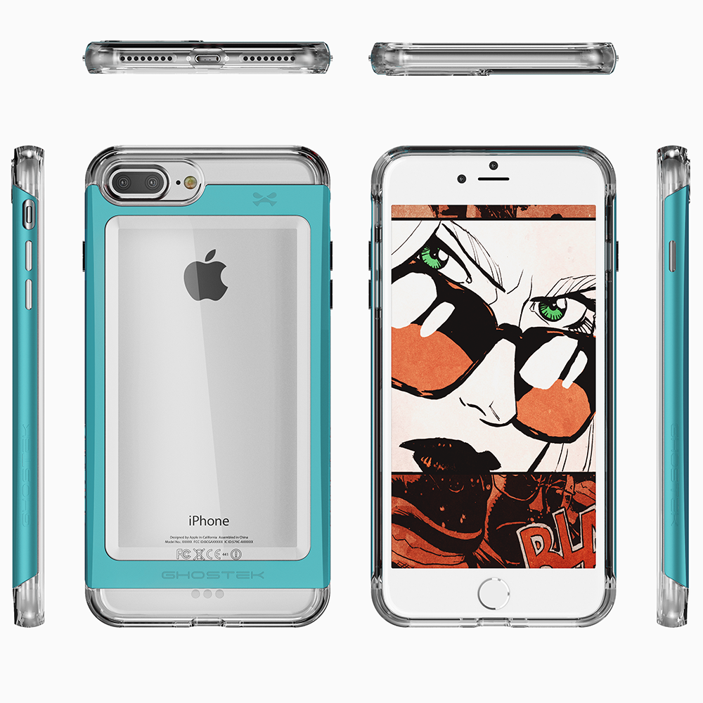 iPhone 7+ Plus Case, Ghostek® Cloak 2.0 Teal w/ Explosion-Proof Screen Protector | Aluminum Frame