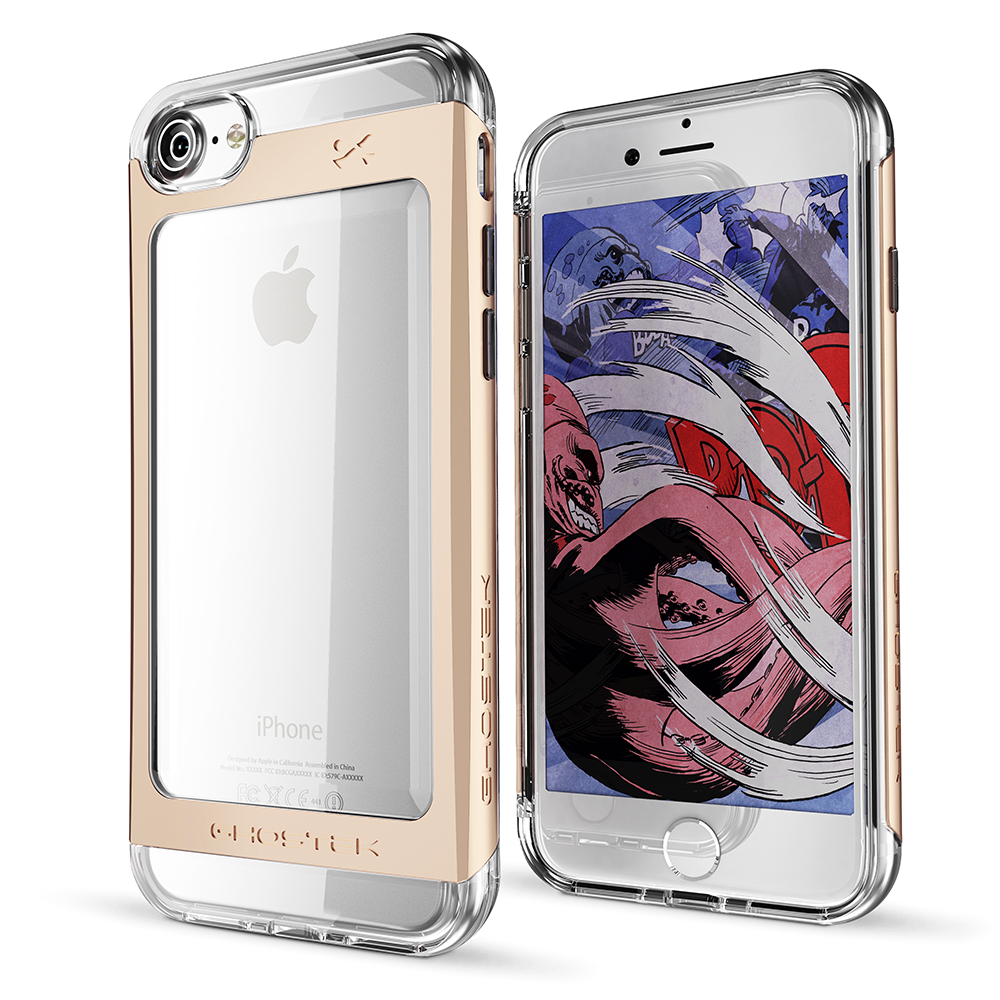 iPhone 8 Case, Ghostek® Cloak 2.0 Gold w/ Explosion-Proof Screen Protector | Aluminum Frame