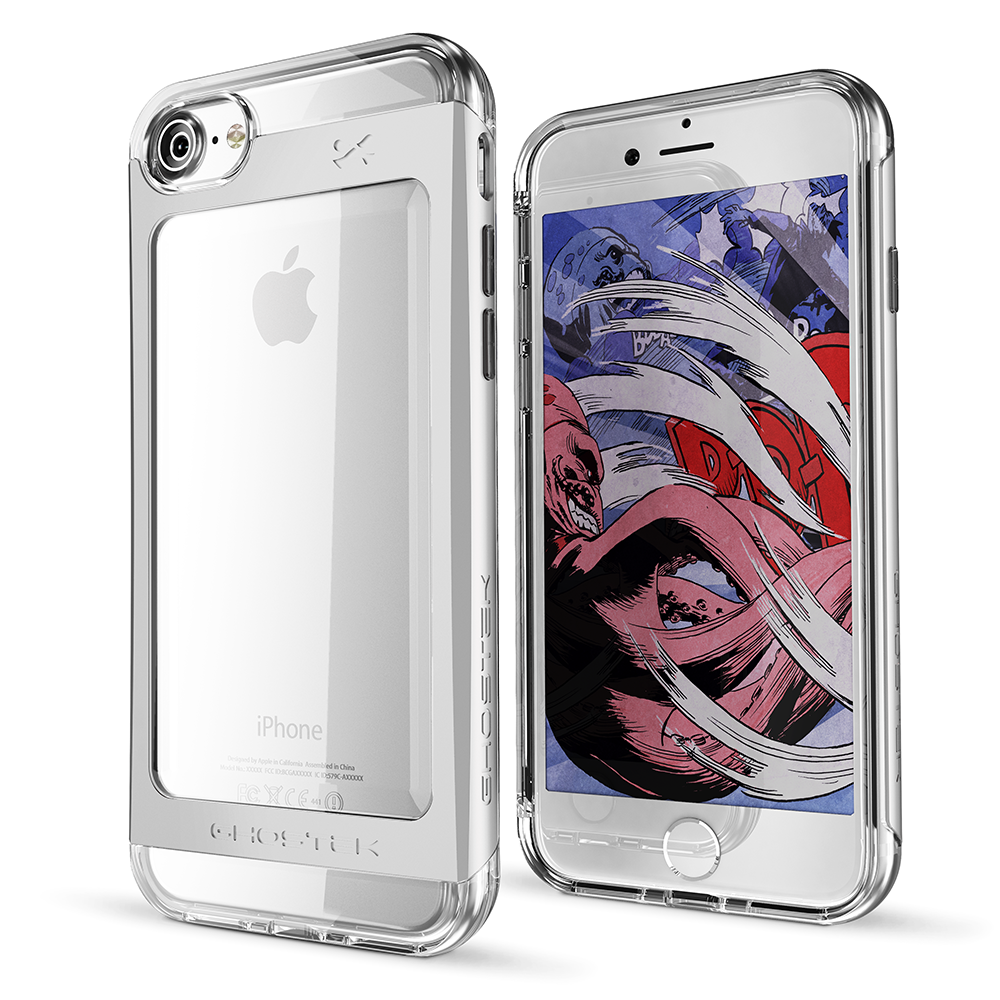 iPhone 7 Case, Ghostek® 2.0  Cloak 2.0 Silver Series w/ Explosion-Proof Screen Protector | Aluminum Frame