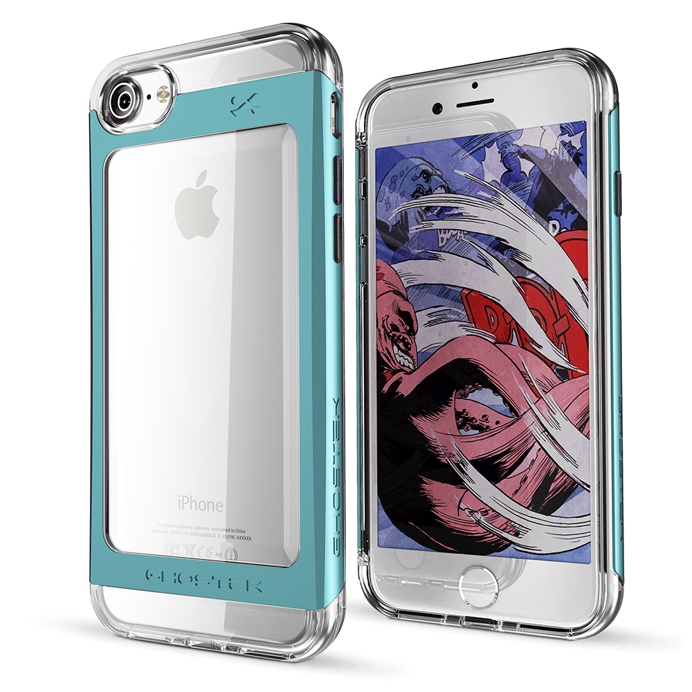 iPhone 8 Case, Ghostek® Cloak 2.0 Teal w/ Explosion-Proof Screen Protector | Aluminum Frame