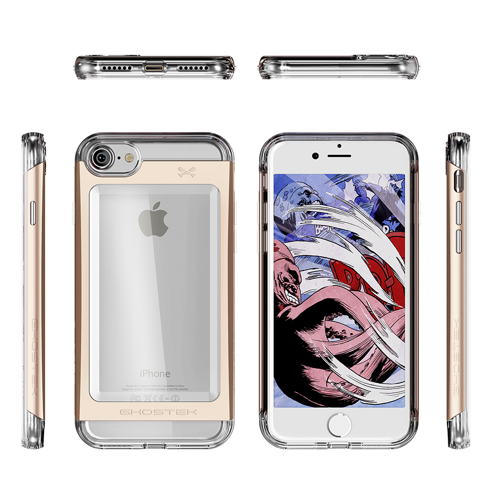 iPhone 7 Case, Ghostek® Cloak 2.0 Gold w/ Explosion-Proof Screen Protector | Aluminum Frame