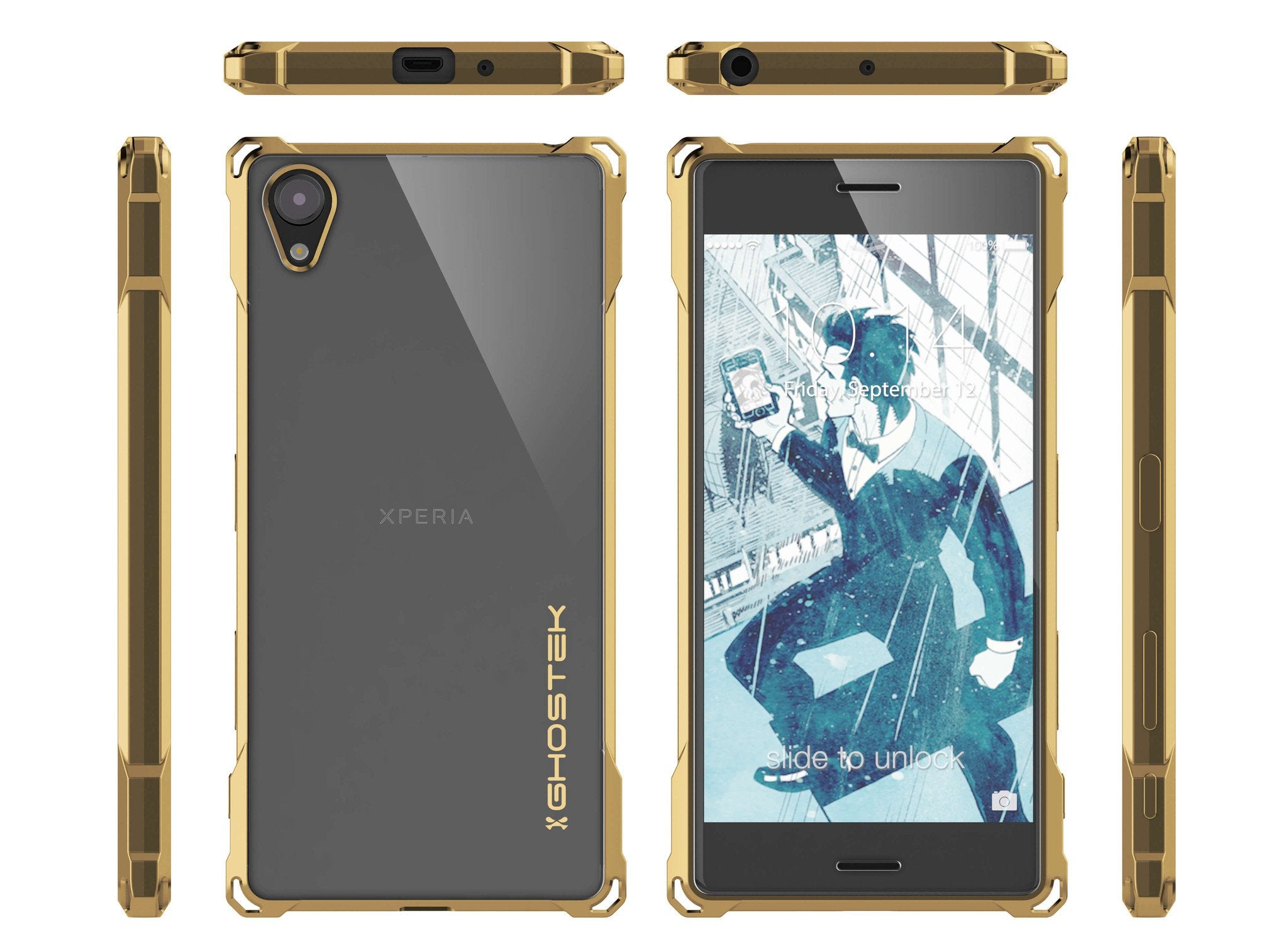 Xperia X Case, Ghostek® Covert Gold Series | Clear TPU | Warranty | Screen Protector | Ultra Fit