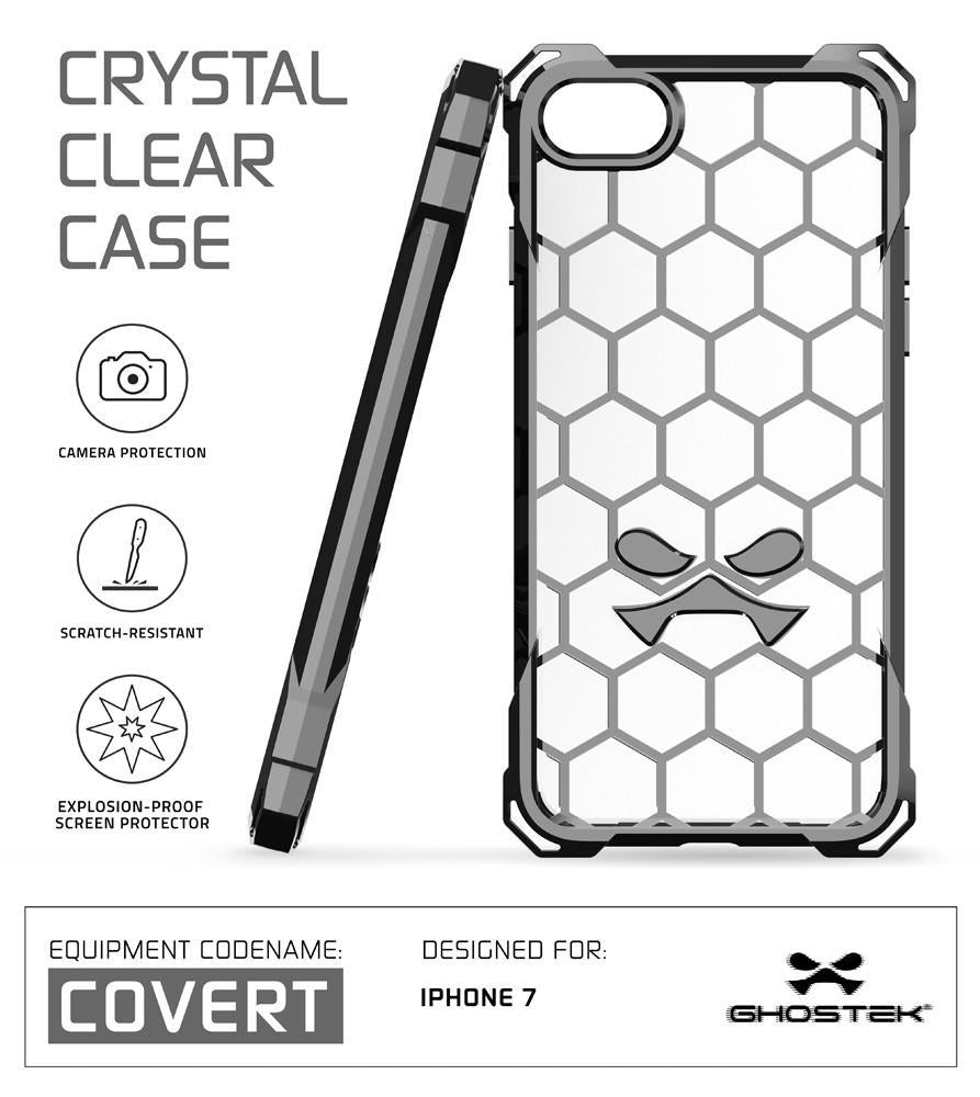 iPhone 8 Case, Ghostek® Covert Space Grey Series for Apple iPhone 7Premium Impact Protective Armor Case Cover | Clear TPU | Lifetime Warranty Exchange | Explosion-Proof Screen Protector | Ultra Fit (Grey)