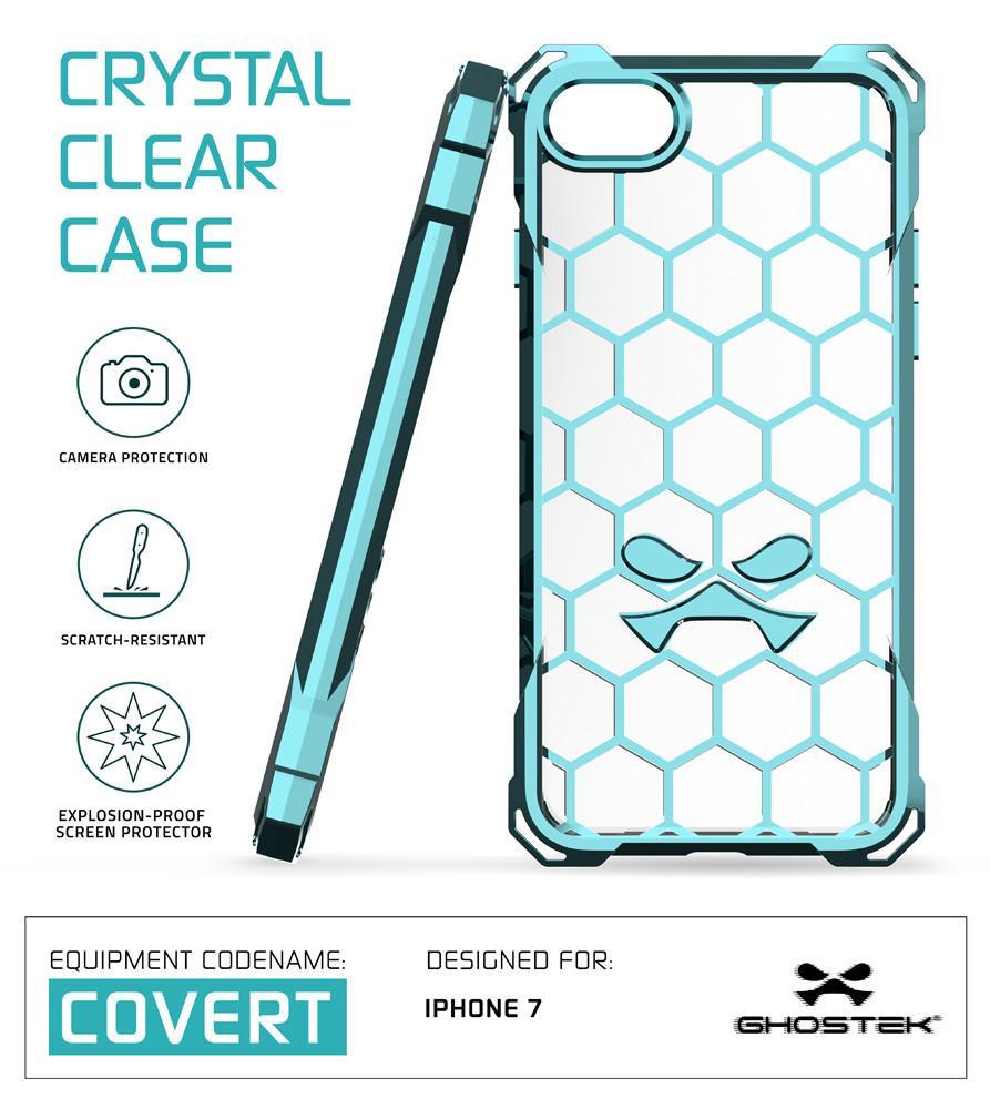 iPhone 8+ Plus Case, Ghostek® Covert Teal Series for Apple iPhone 8+ Plus Premium Impact Protective Armor Case Cover | Clear TPU | Lifetime Warranty Exchange | Explosion-Proof Screen Protector | Ultra Fit (Teal)