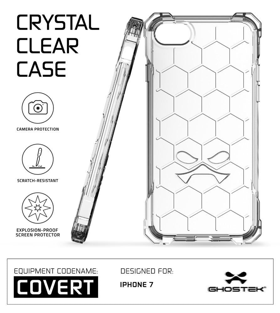 iPhone 8 Case, Ghostek® Covert Clear Series for Apple iPhone 7Premium Impact Protective Armor Case Cover | Clear TPU | Lifetime Warranty Exchange | Explosion-Proof Screen Protector | Ultra Fit (Clear)