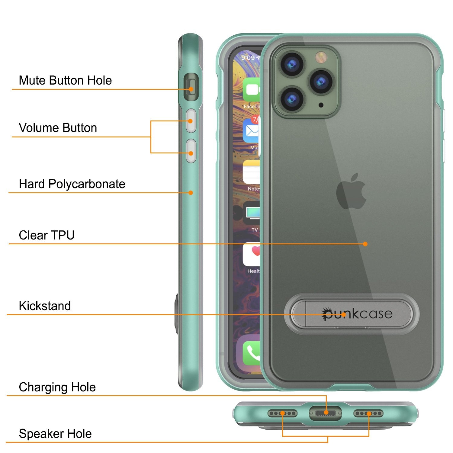 iPhone 12 Pro Max Case, PUNKcase [LUCID 3.0 Series] [Slim Fit] Protective Cover w/ Integrated Screen Protector [Teal]