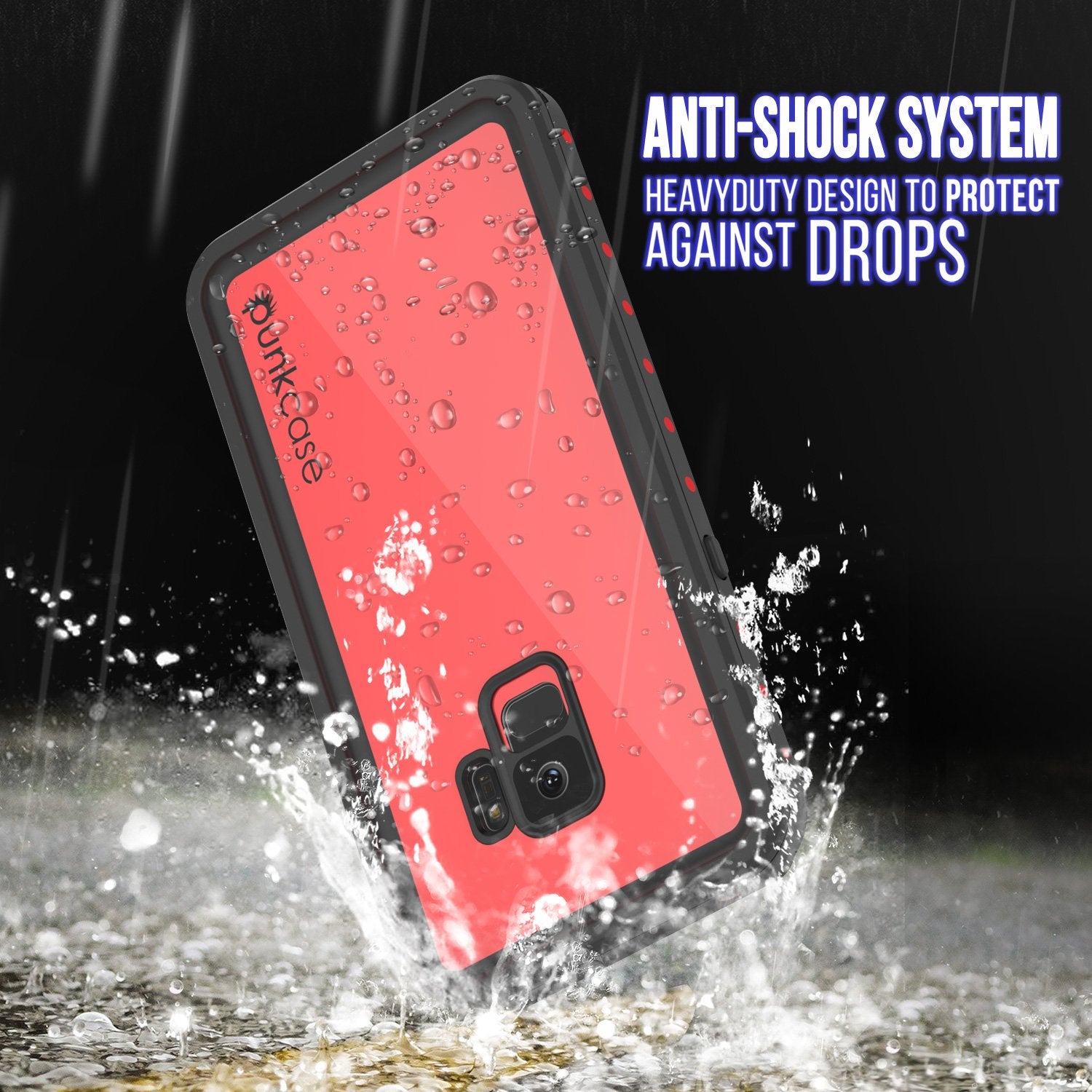 Galaxy S9 Water/Shock/Snow Proof Case | PunkCase StudStar [Red]