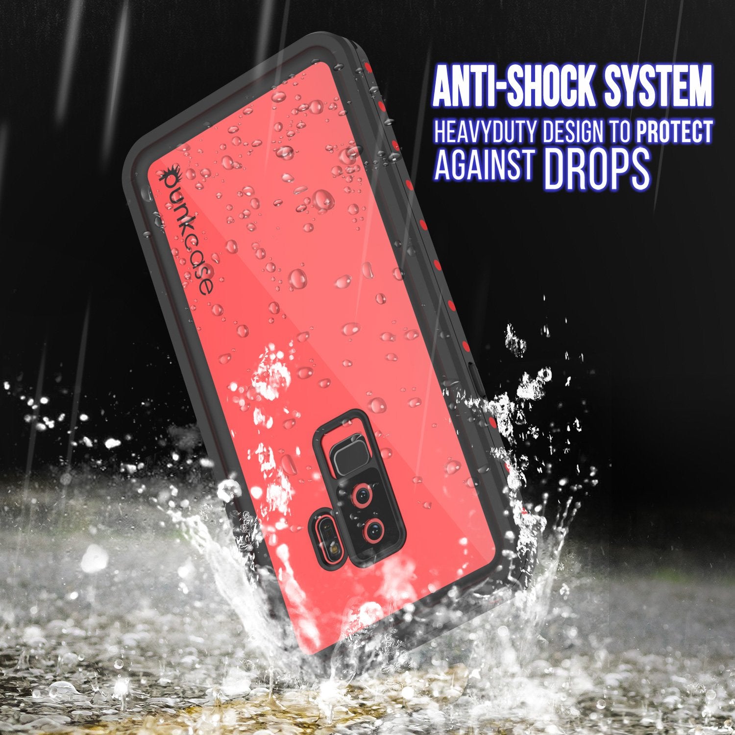 Galaxy S9 Plus Water/Shock/Snow Proof Case | Punkcase StudStar [Red]