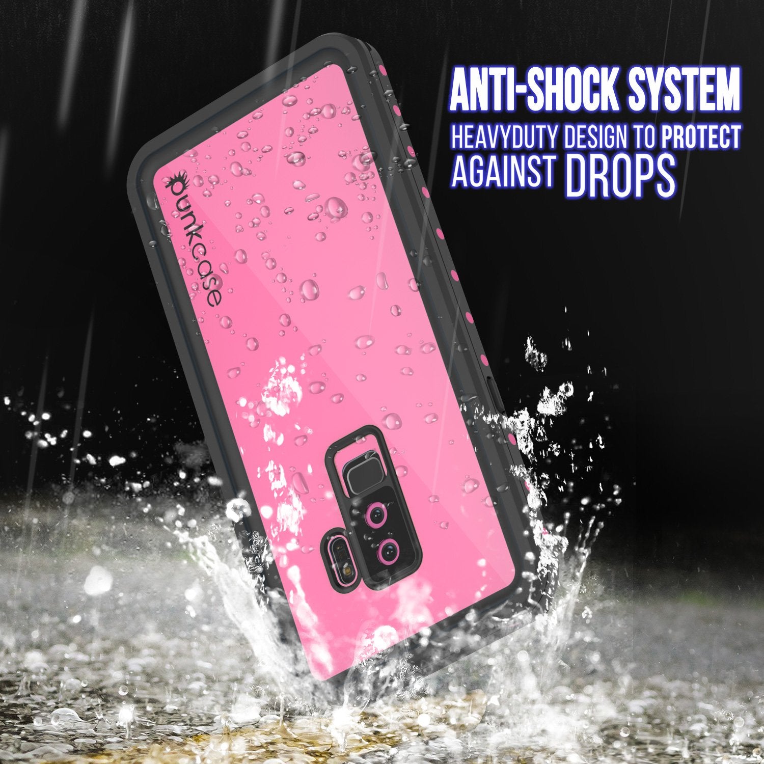 Galaxy S9 Plus Water/Shock/Snow Proof Case | Punkcase StudStar [Pink]
