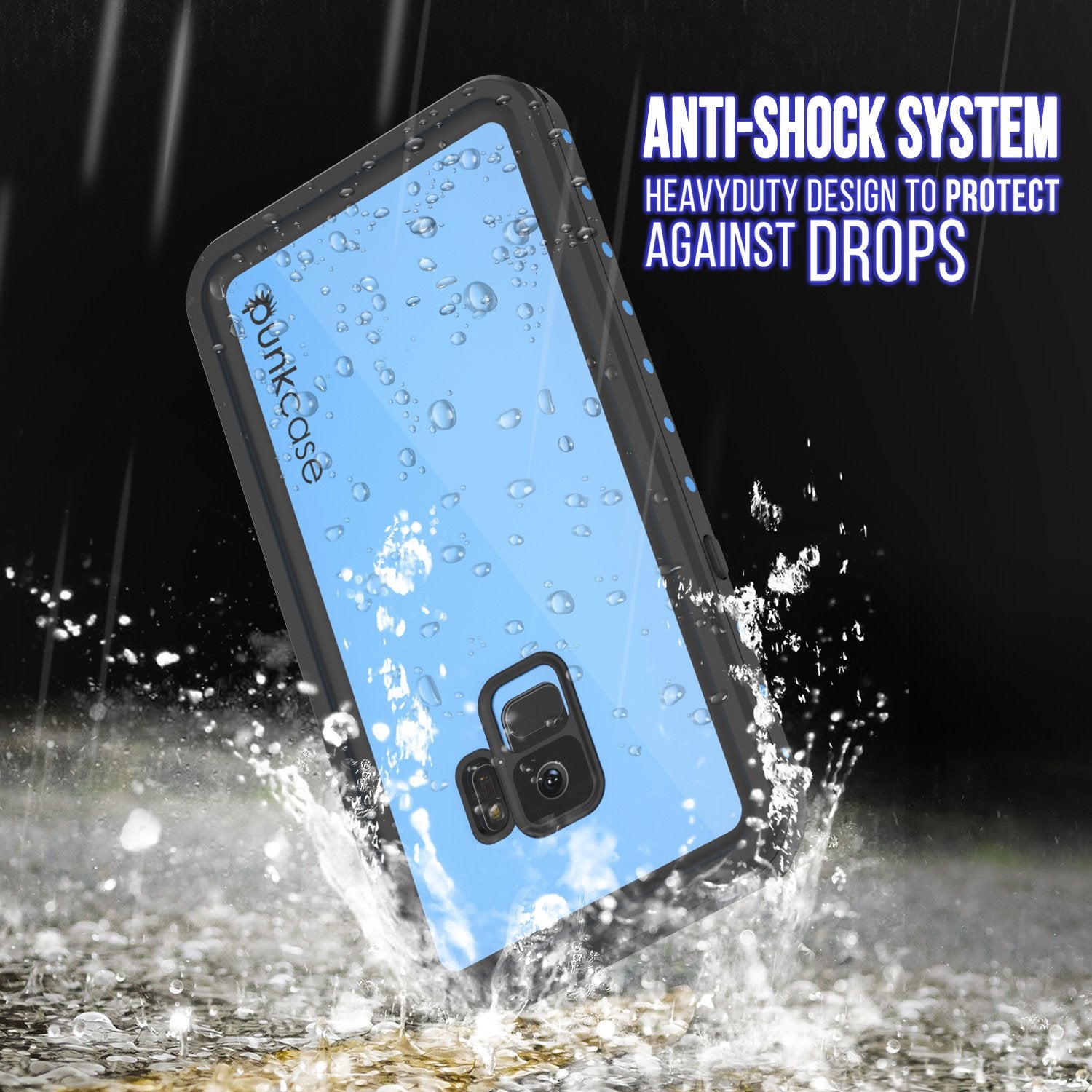 Galaxy S9 Water/Shock Proof Cover | PunkCase StudStar [Light Blue]