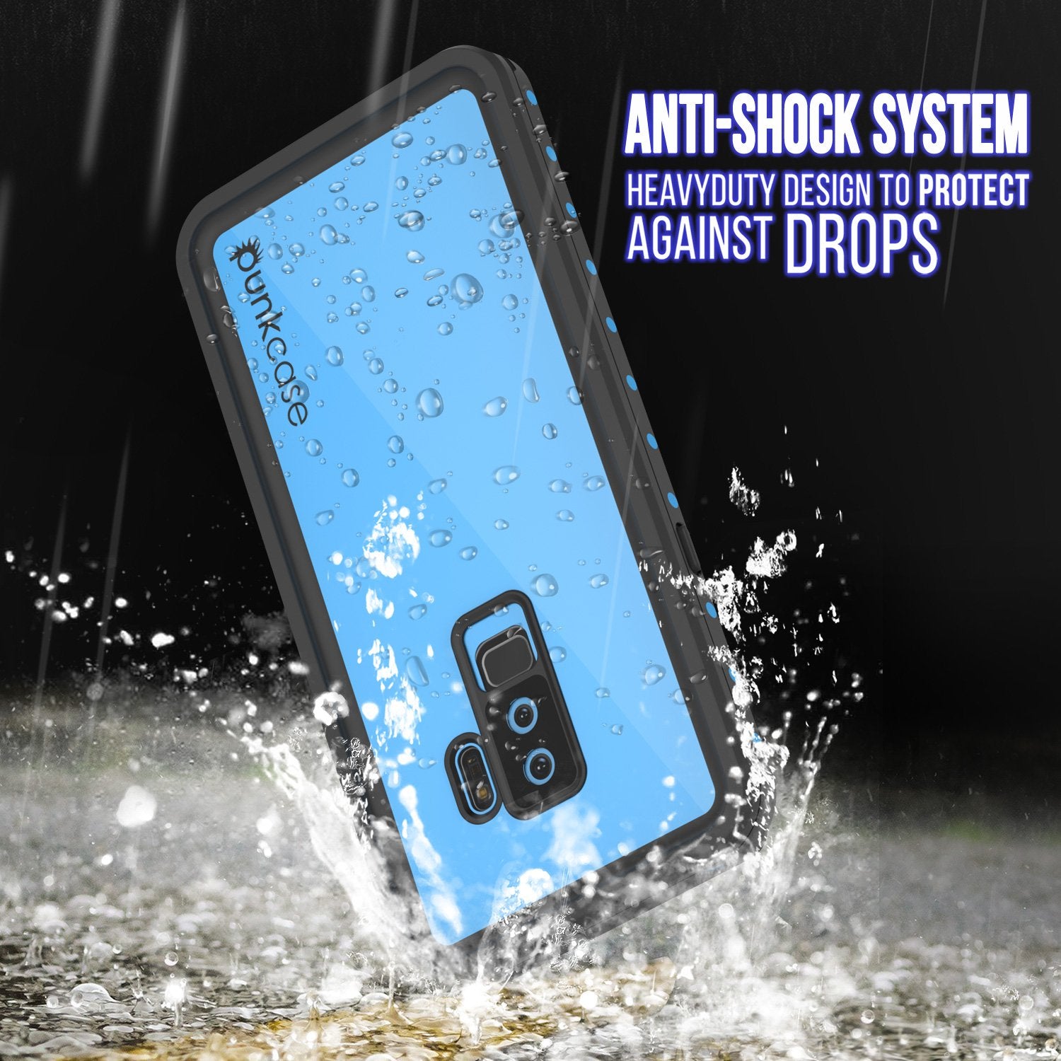 Galaxy S9 Plus Water/Shock/Snow proof Case [Light Blue]