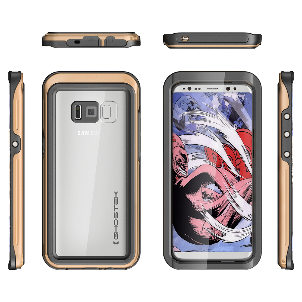 Galaxy S8 Plus Water/Shock/Snow/Dirt Swimming Proof Case [Gold]