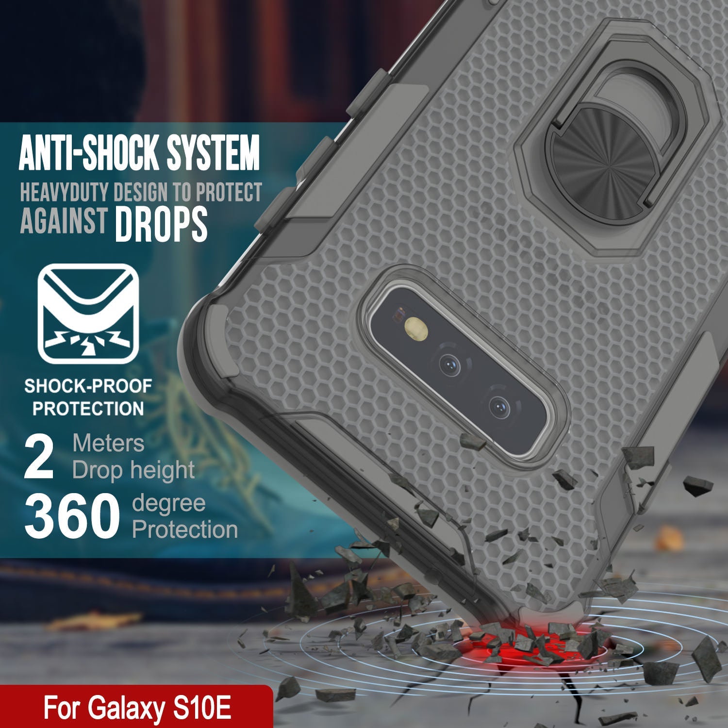Punkcase Galaxy S10e Case [Magnetix 2.0 Series] Clear Protective TPU Cover W/Kickstand [Grey]