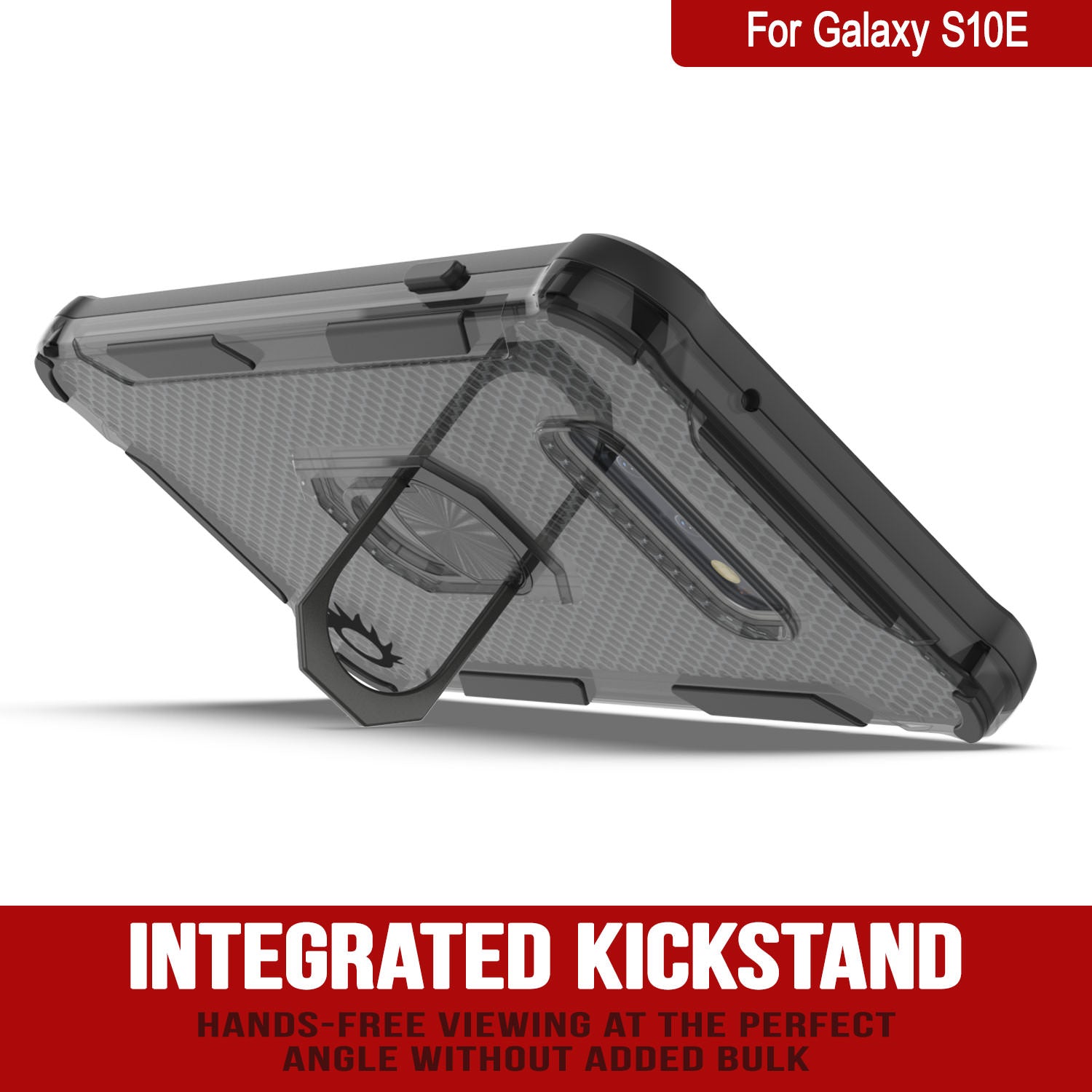 Punkcase Galaxy S10e Case [Magnetix 2.0 Series] Clear Protective TPU Cover W/Kickstand [Black]