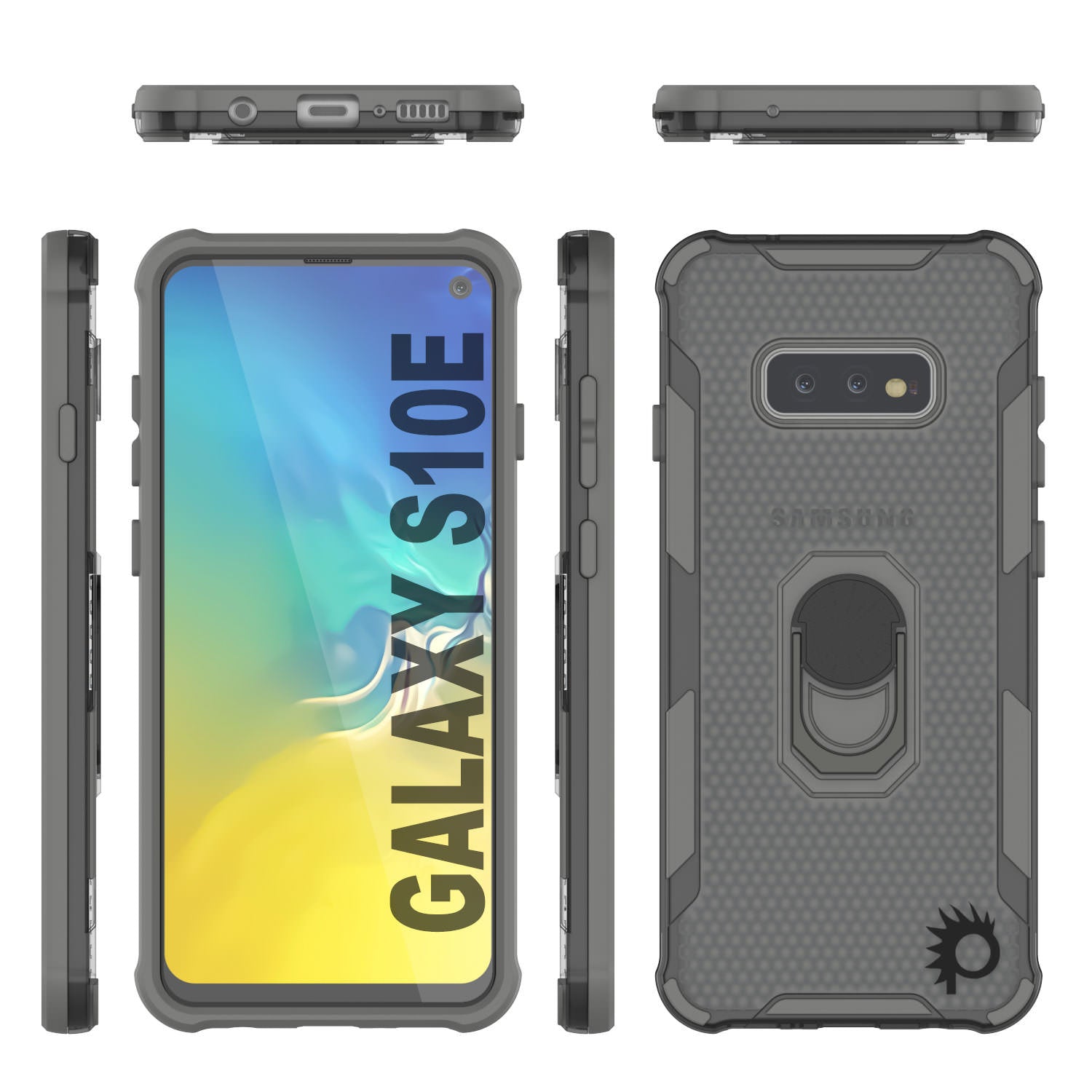 Punkcase Galaxy S10e Case [Magnetix 2.0 Series] Clear Protective TPU Cover W/Kickstand [Grey]