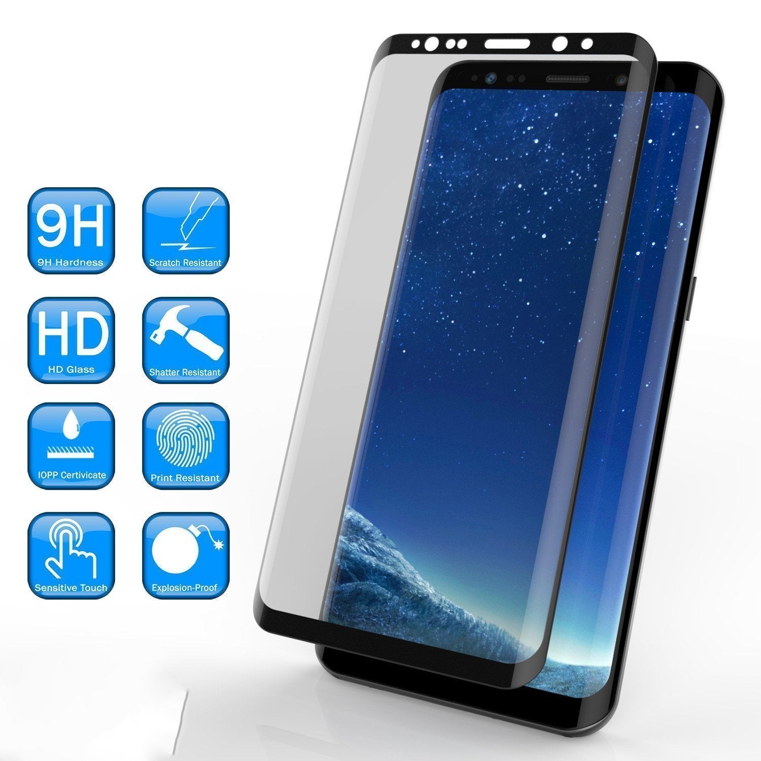 Galaxy S21+ Plus Black Punkcase Glass SHIELD Tempered Glass Screen Protector 0.33mm Thick 9H Glass